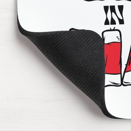 Kat in het Pet | Rood en wit gestreepte tekst Muismat (Hoek)