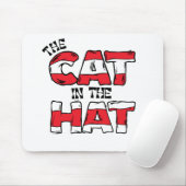 Kat in het Pet | Rood en wit gestreepte tekst Muismat (Met muis)