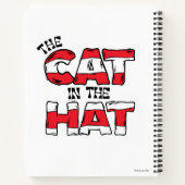 Kat in het Pet | Rood en wit gestreepte tekst Notitieboek (Achterkant)