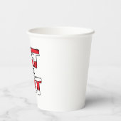 Kat in het Pet | Rood en wit gestreepte tekst Papieren Bekers (Achterkant)