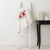 Kat in het Pet | Rood en wit gestreepte tekst Sherpa Deken (In situ)