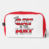 Kat in het Pet | Rood en wit gestreepte tekst Toilettasje (Voorkant)