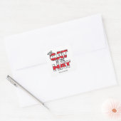 Kat in het Pet | Rood en wit gestreepte tekst Vierkante Sticker (Envelop)
