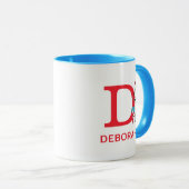 Kat in het Pet, Thing One Naam & Monogram D Mok (Voorkant rechts)