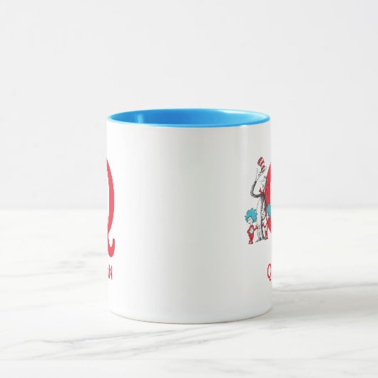 Kat in het Pet, Thing One Naam & Monogram Q Mok (Midden)