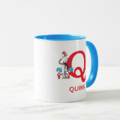 Kat in het Pet, Thing One Naam & Monogram Q Mok (Voorkant rechts)