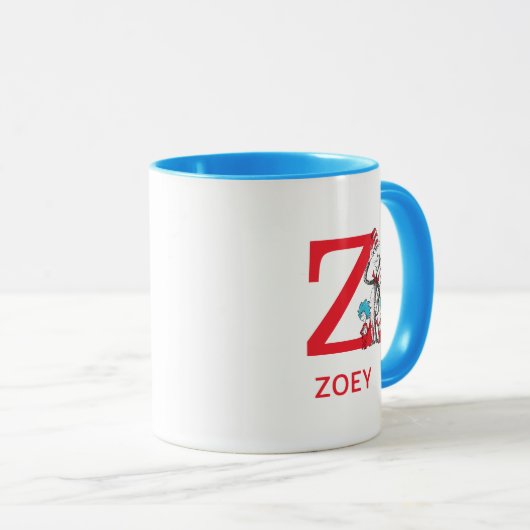 Kat in het Pet, Thing One Naam & Monogram Z Mok (Voorkant rechts)