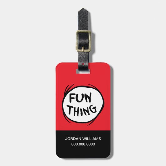 Kat in het Pet | Thing One Thing Two - Leuk ding Bagagelabel (Voorkant verticaal)