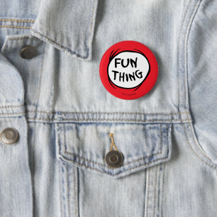 Kat in het Pet   Thing One Thing Two - Leuk ding Ronde Button 5,7 Cm