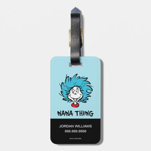 Kat in het Pet | Thing One Thing Two - Nana Thing Bagagelabel (Achterkant verticaal)
