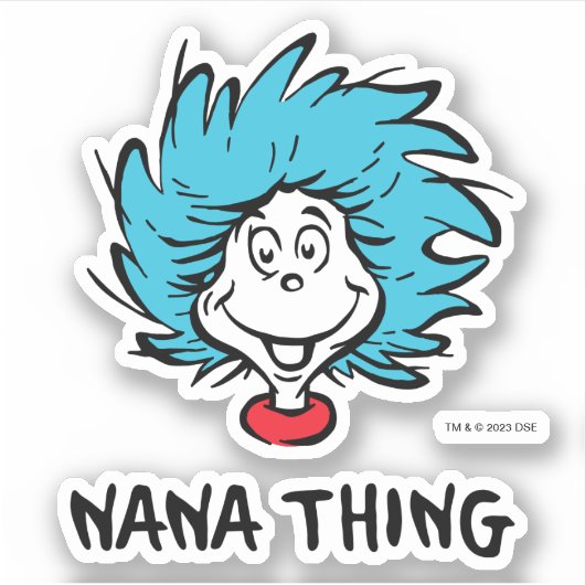 Kat in het Pet | Thing One Thing Two - Nana Thing Sticker (Voorkant)
