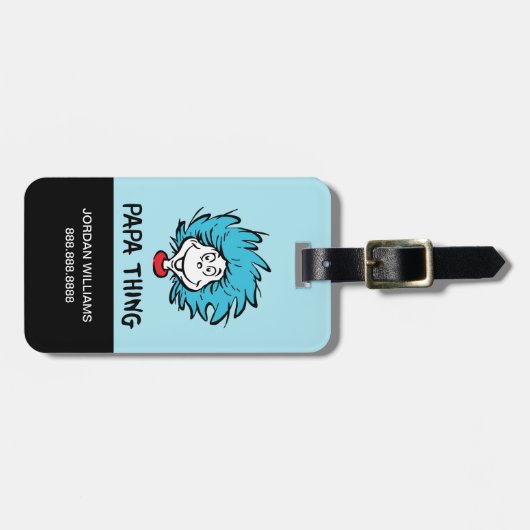 Kat in het Pet | Thing One Thing Two - Papa Thing Bagagelabel (Voorkant horizontaal)