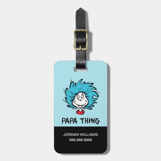Kat in het Pet | Thing One Thing Two - Papa Thing Bagagelabel (Voorkant verticaal)