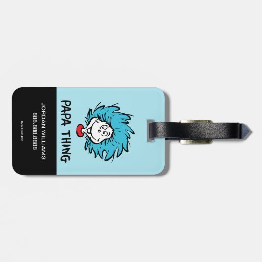 Kat in het Pet | Thing One Thing Two - Papa Thing Bagagelabel (Achterkant horizontaal)