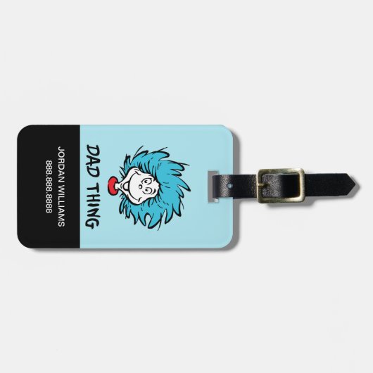 Kat in het Pet | Thing One Thing Two - Papa Thing Bagagelabel (Voorkant horizontaal)