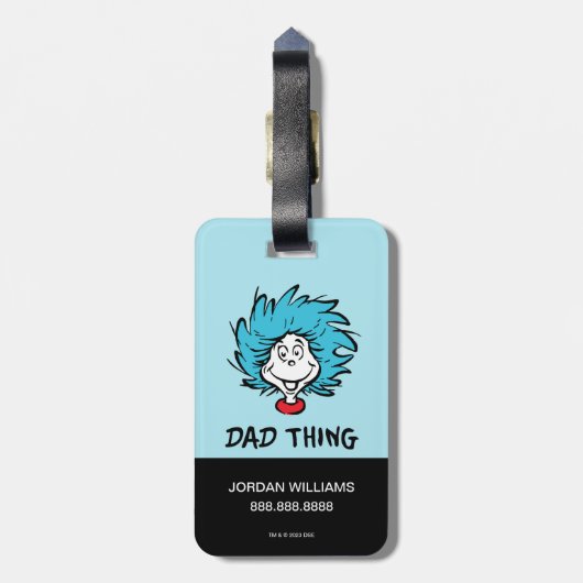 Kat in het Pet | Thing One Thing Two - Papa Thing Bagagelabel (Achterkant verticaal)