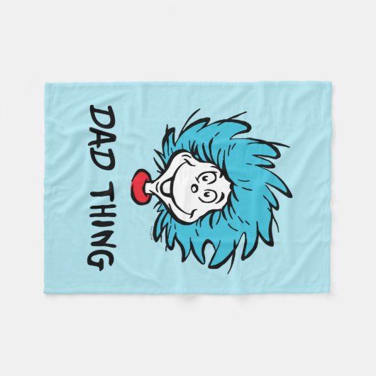 Kat in het Pet | Thing One Thing Two - Papa Thing Fleece Deken (Voorkant (Horizontaal))