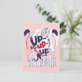 Kat in het Pet | Up-up met een vis Briefkaart (Staand voorkant)