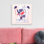 Kat in het Pet | Up-up met een vis Canvas Afdruk (Insitu (Woonkamer))