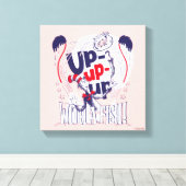 Kat in het Pet | Up-up met een vis Canvas Afdruk (Insitu (Houten vloer))
