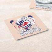 Kat in het Pet | Up-up met een vis Kartonnen Onderzetters (Schuin)