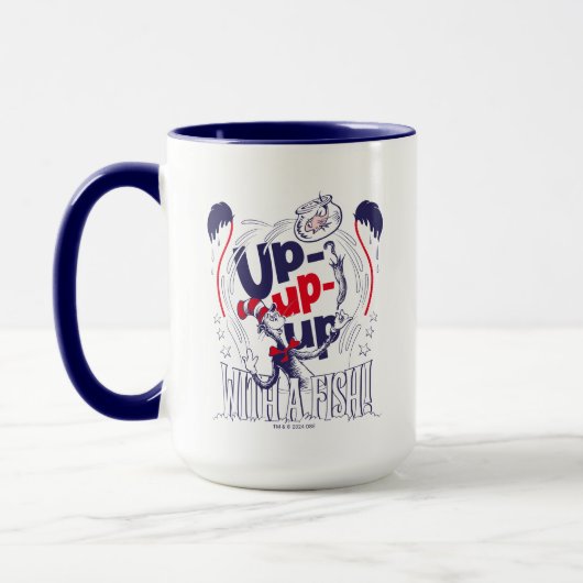 Kat in het Pet | Up-up met een vis Mok (Links)