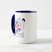 Kat in het Pet | Up-up met een vis Mok (Voorkant links)