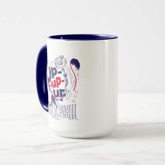 Kat in het Pet | Up-up met een vis Mok (Voorkant links)