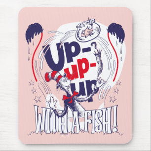 Kat in het Pet   Up-up met een vis Muismat