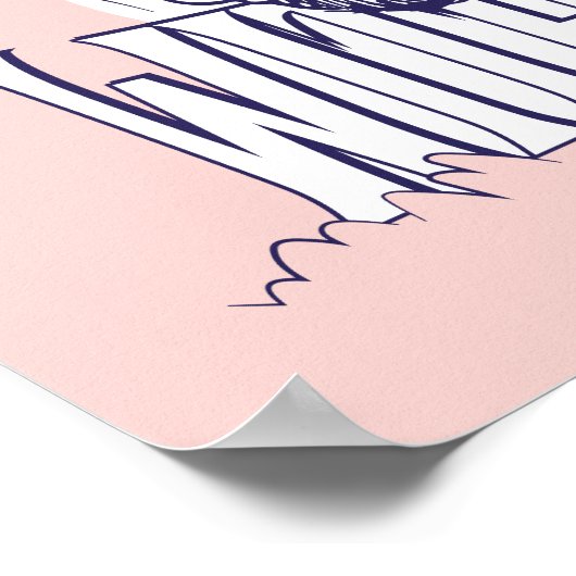 Kat in het Pet | Up-up met een vis Poster (Hoek)