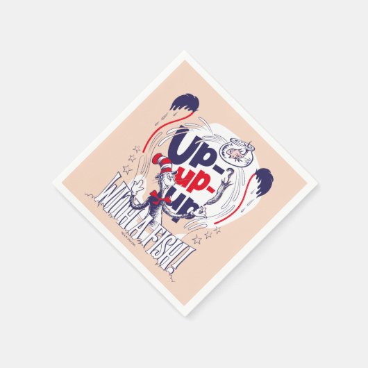 Kat in het Pet | Up-up met een vis Servet (Hoek)