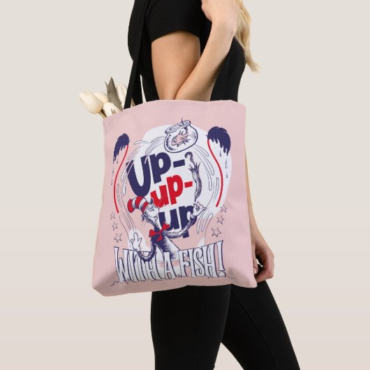 Kat in het Pet | Up-up met een vis Tote Bag (Dichtbij)