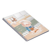 Kat in het Pet van Chef Rolling Dough bij Kitchen Notitieboek (Rechterzijde)