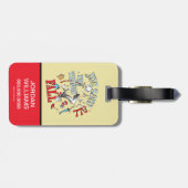 Kat in het Pet | We zagen alle dingen Herfsten Bagagelabel (Achterkant horizontaal)