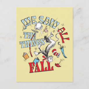 Kat in het Pet   We zagen alle dingen Herfsten Briefkaart