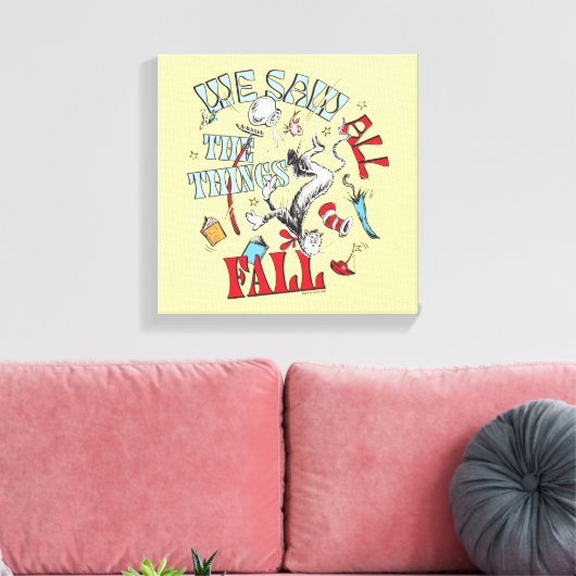 Kat in het Pet | We zagen alle dingen Herfsten Canvas Afdruk (Insitu (Woonkamer))