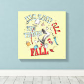 Kat in het Pet | We zagen alle dingen Herfsten Canvas Afdruk (Insitu (Houten vloer))