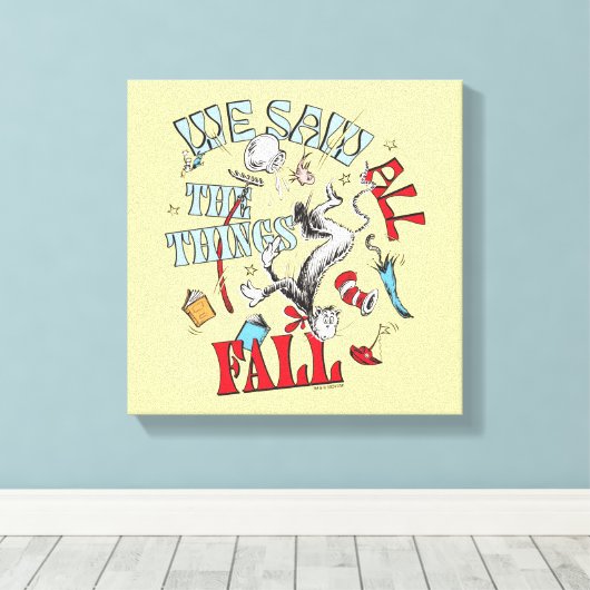 Kat in het Pet | We zagen alle dingen Herfsten Canvas Afdruk (Insitu (Houten vloer))