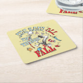 Kat in het Pet | We zagen alle dingen Herfsten Kartonnen Onderzetters (Schuin)