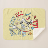 Kat in het Pet | We zagen alle dingen Herfsten Sherpa Deken (Voorkant (horizontaal))