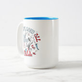 Kat in het Pet | We zagen alle dingen Herfsten Tweekleurige Koffiemok (Voorkant links)