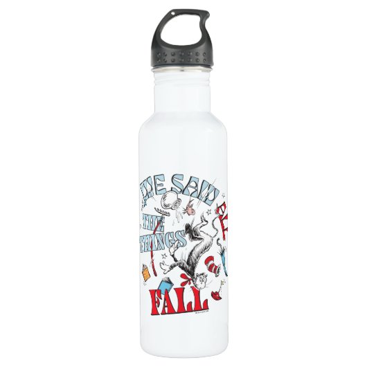 Kat in het Pet | We zagen alle dingen Herfsten Waterfles (Voorkant)