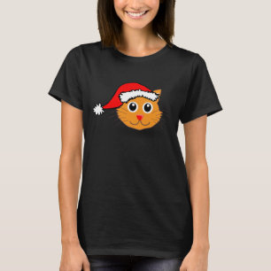 Kat in het Shirt Santa Hat
