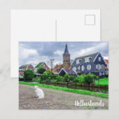 Kat in het traditionele vissersdorp briefkaart (Voorkant / Achterkant)