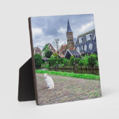 Kat in het traditionele vissersdorp fotoplaat (Voorkant)