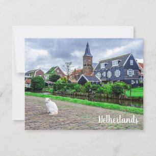 Kat in het traditionele vissersdorp kaart