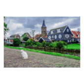 Kat in het traditionele vissersdorp perfect poster (Voorkant)