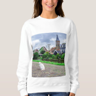 Kat in het traditionele vissersdorp trui