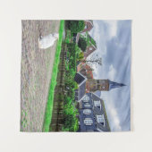 Kat in het traditionele vissersdorp wandkleed (Voorkant (horizontaal))