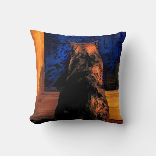 Kat in het venster kussen (Voorkant)